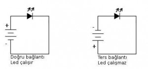 led dogru ve ters bağlantı